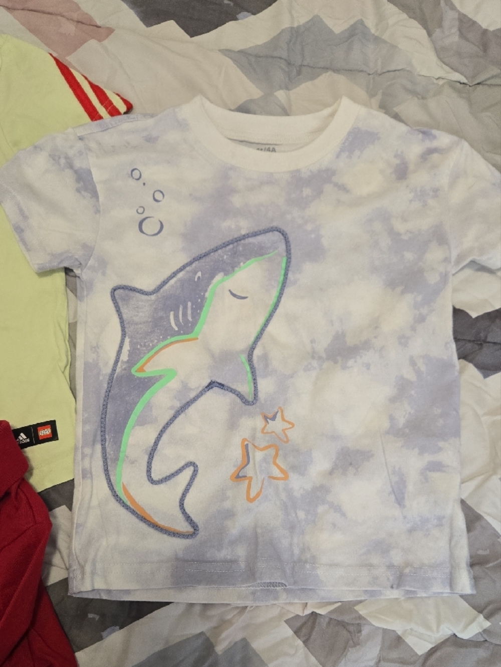 Children's Striped Orange & Light Blue T-Shirt - Picture 2 of 6